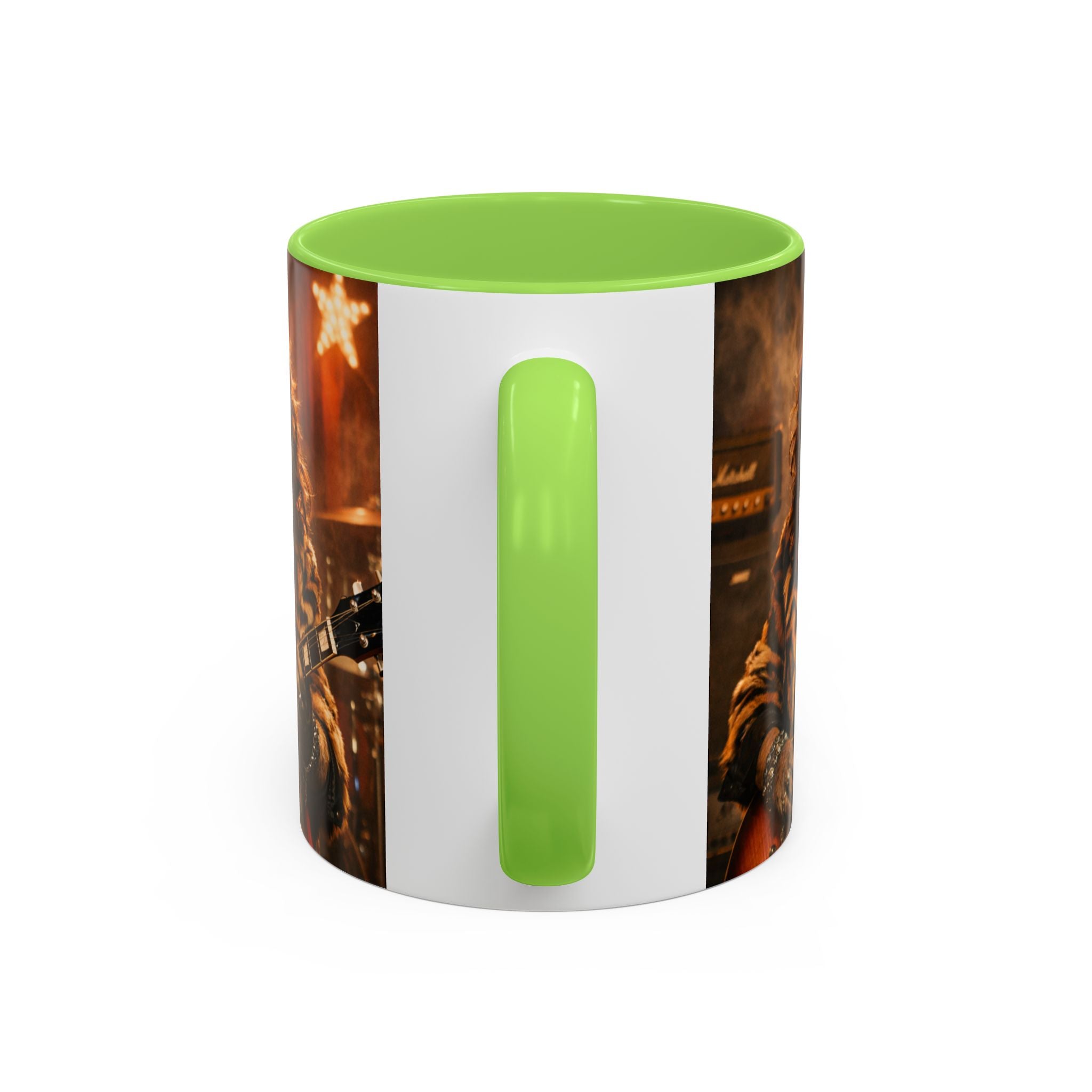 Rockstar Capybara with Guitar Mug | Color Accent Coffee Cup 11oz 15oz