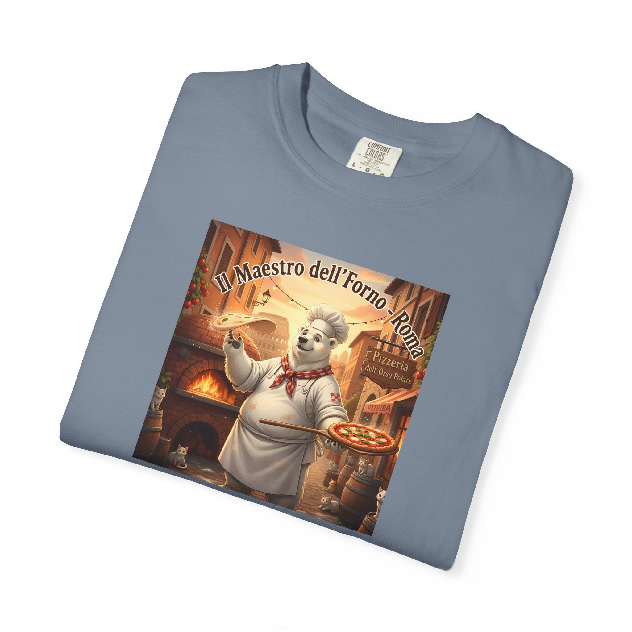 Polar Bear Italian Bakery Chef Pizza Maestro T-shirt | Vintage Pizzeria Illustration