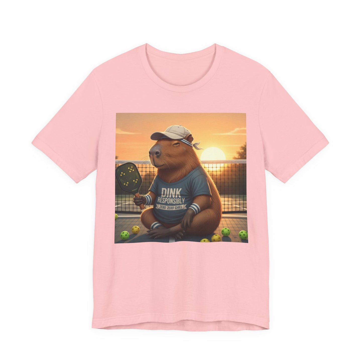 Dink Responsibly Pickleball Capybara Tee | Funny Animal Sports Art