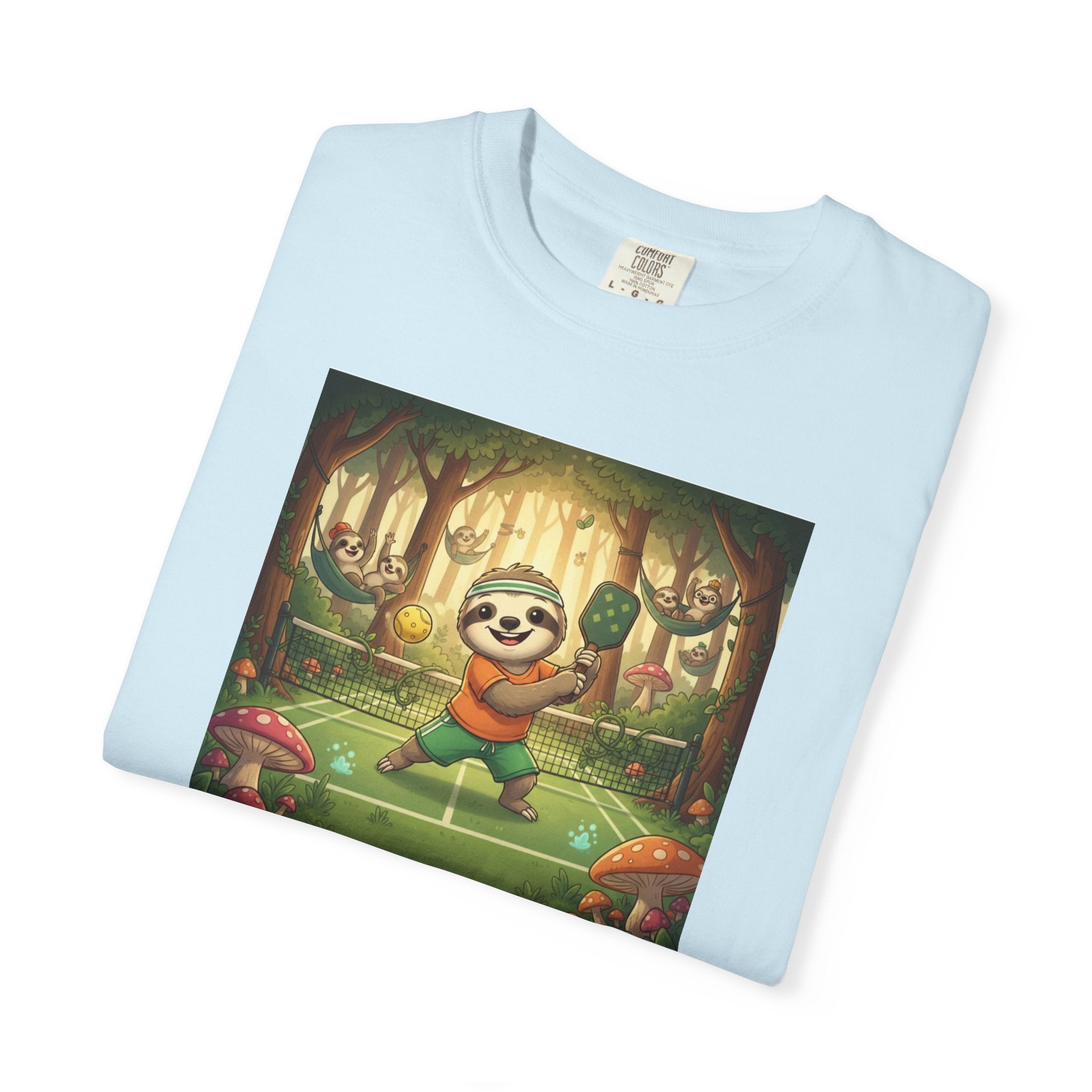 Sloth Pickleball Illustration T-shirt | Whimsical Forestcore Slow Living