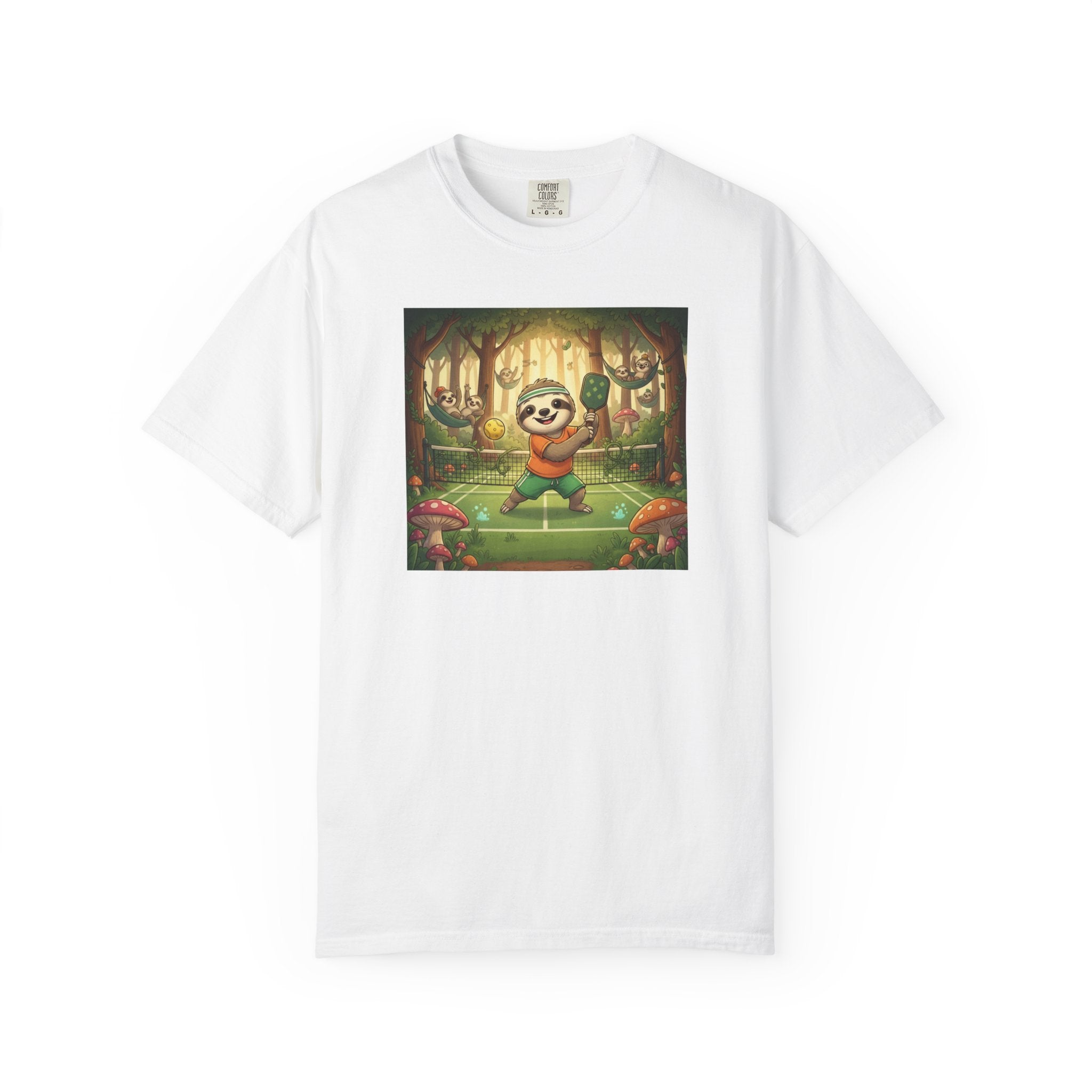 Sloth Pickleball Illustration T-shirt | Whimsical Forestcore Slow Living