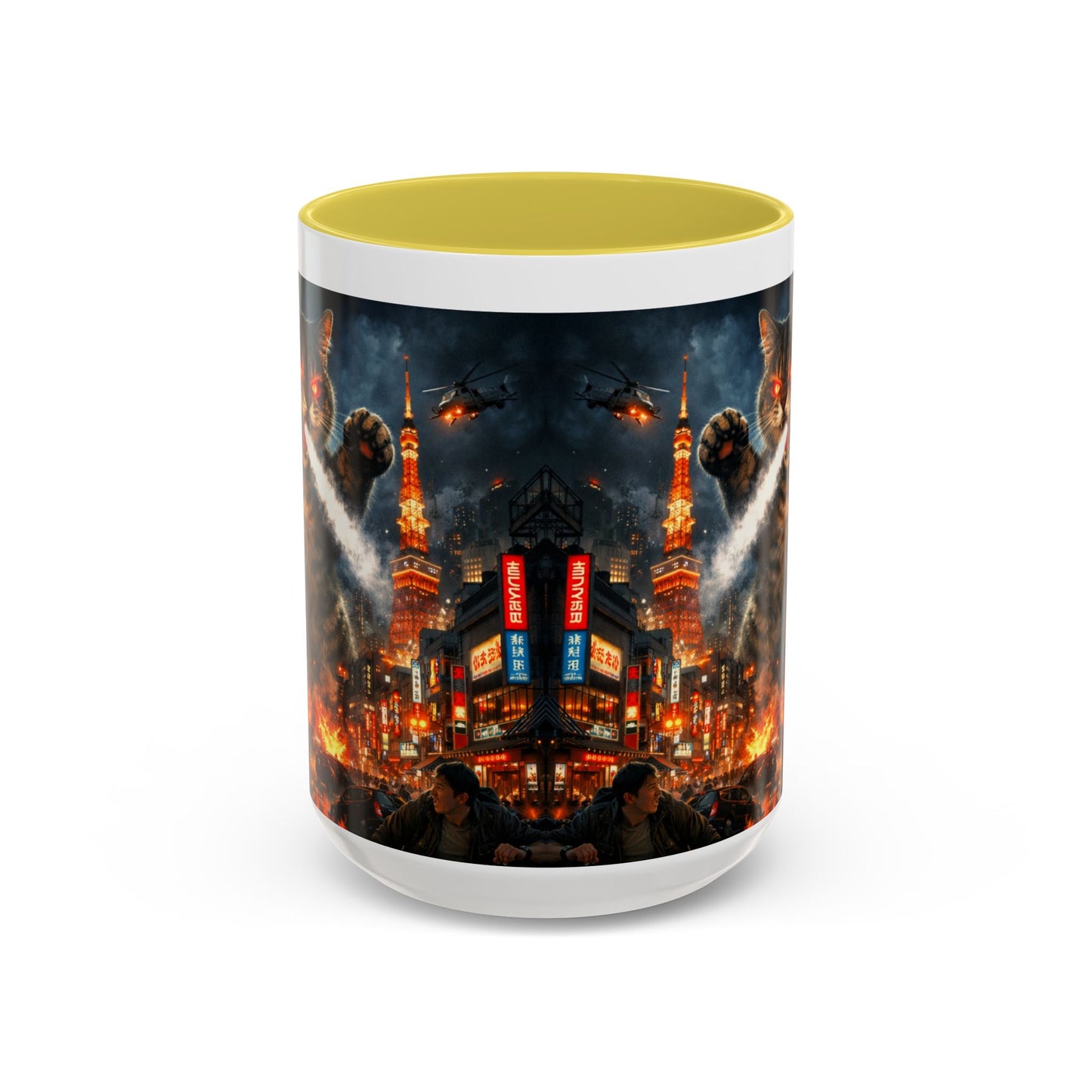 Catzilla Tokyo Cityscape Mug | Color Interior 11oz 15oz