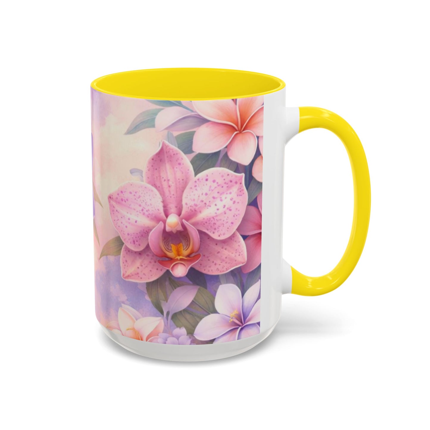 Tropical Orchid Floral Mug | Accent Coffee Mug 11oz 15oz