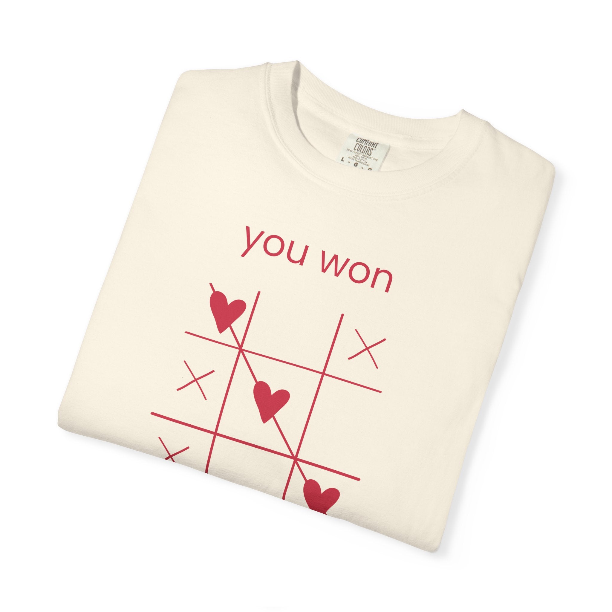 You Won My Heart tic tac toe T-shirt | Valentine heart game tee