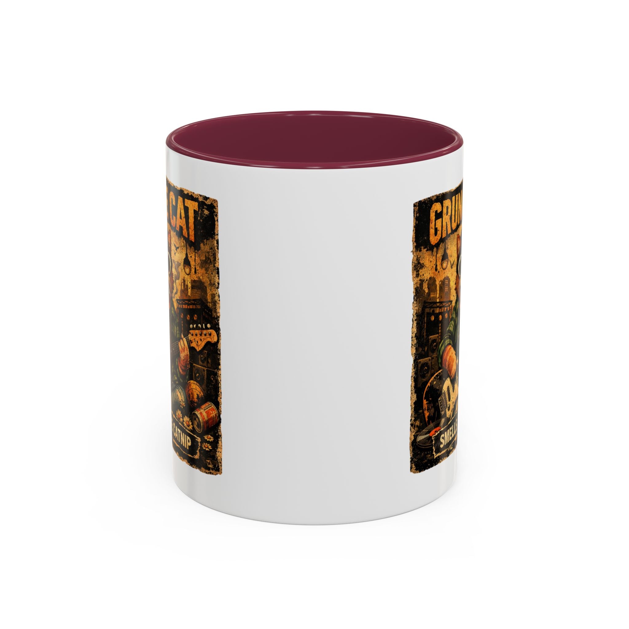 Grunge Cat Smells Like Catnip Mug | Ceramic Coffee Cup