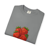 Strawberry Cluster T-shirt | Retro Floral Fruit Illustration