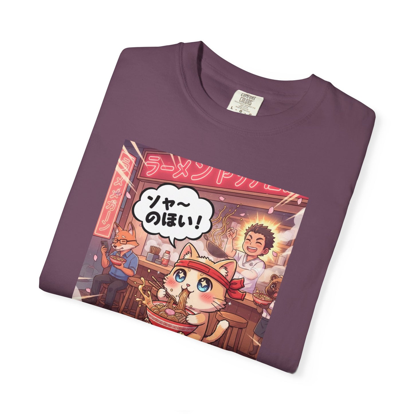 Kawaii Cat Ramen Shop T-Shirt | Anime Noodle Bar Illustration