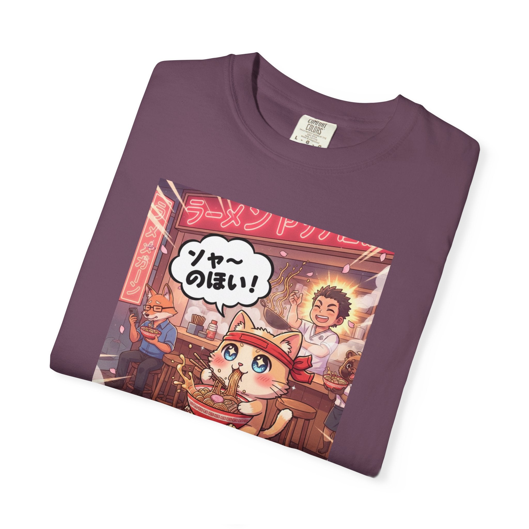Kawaii Cat Ramen Shop T-Shirt | Anime Noodle Bar Illustration
