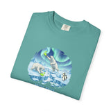 Arctic Rally Polar Bears Playing Pickleball T-Shirt | Northern Lights Illustration