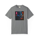 Neon Cyber Cat Sushi Shibuya T-shirt | Dark Alley Japanese Streetwear