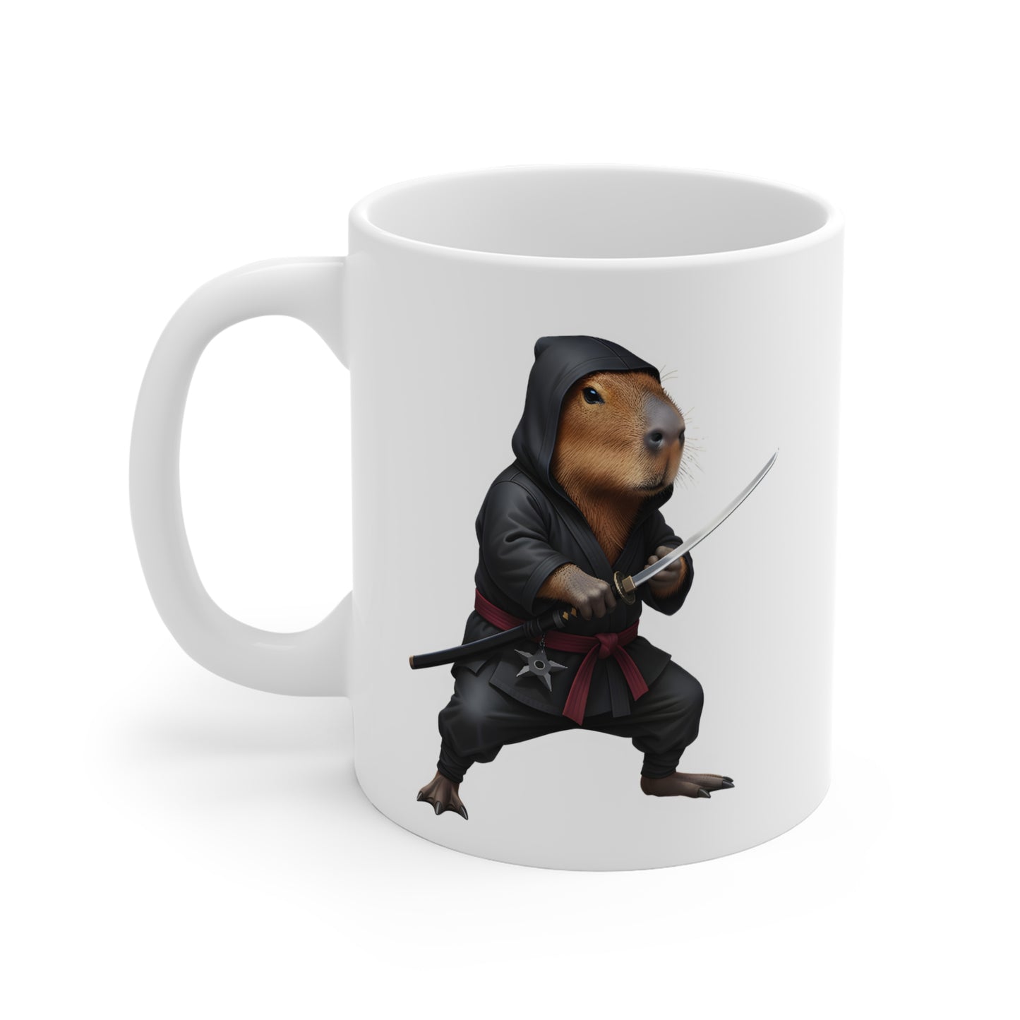 Capybara Ninja Samurai Mug | Japanese Rodent Illustration