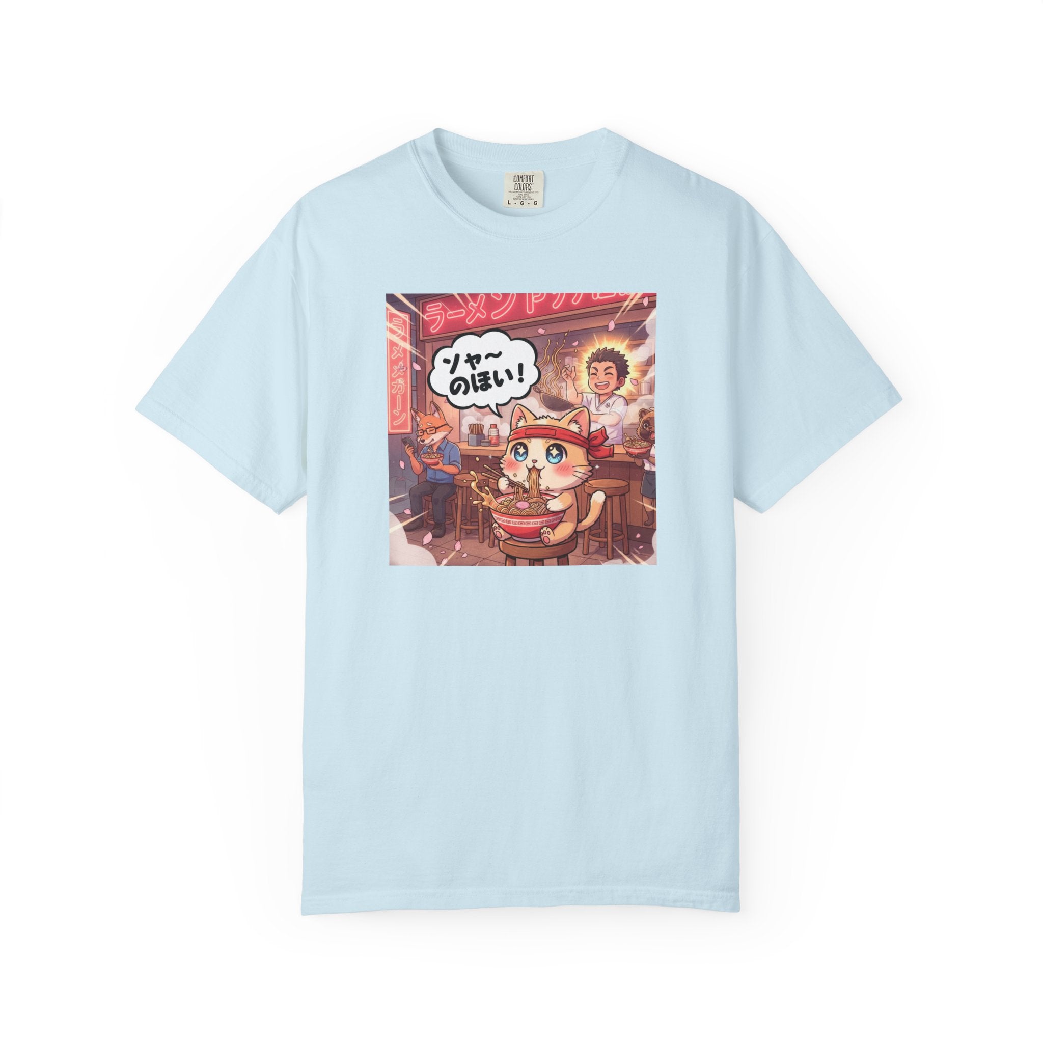 Kawaii Cat Ramen Shop T-Shirt | Anime Noodle Bar Illustration