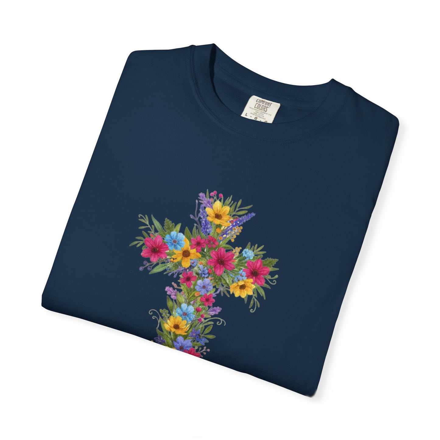 Floral Cross T-shirt | Colorful Flower Cross Tee, Christian Faith Shirt