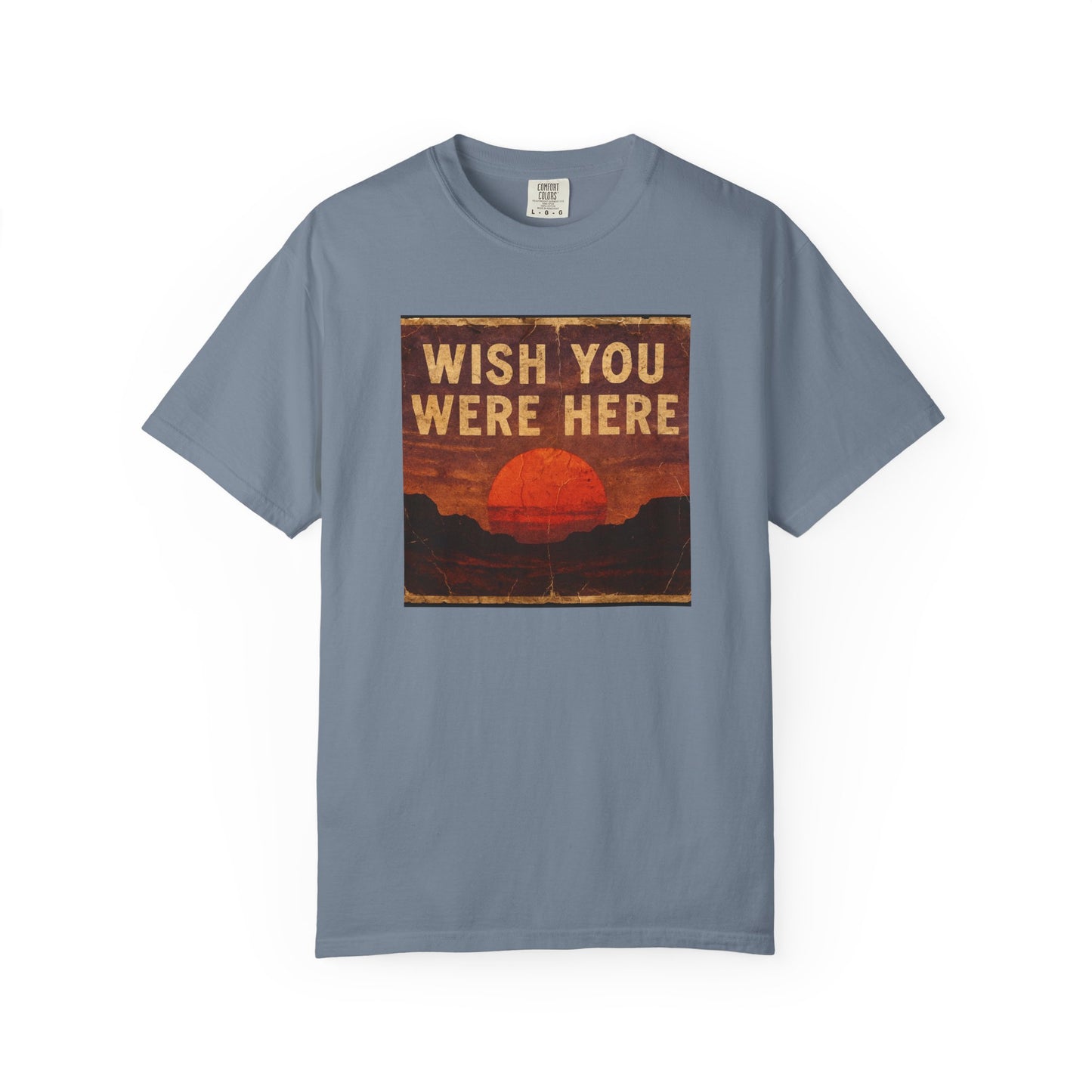Wish You Were Here Sunset T-shirt | Vintage Sunset Graphic
