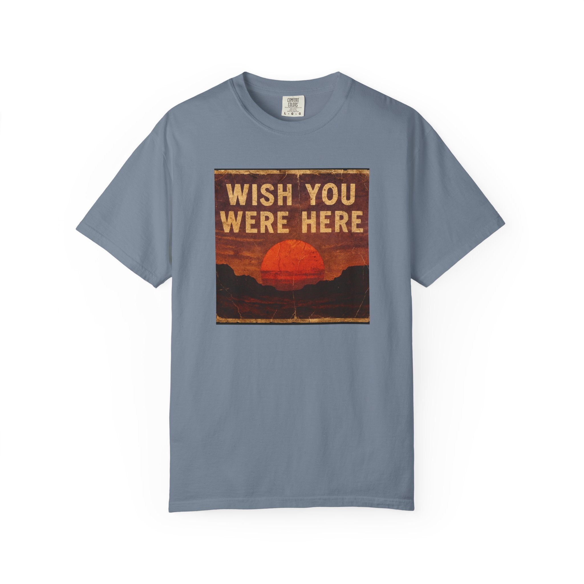 Wish You Were Here Sunset T-shirt | Vintage Sunset Graphic
