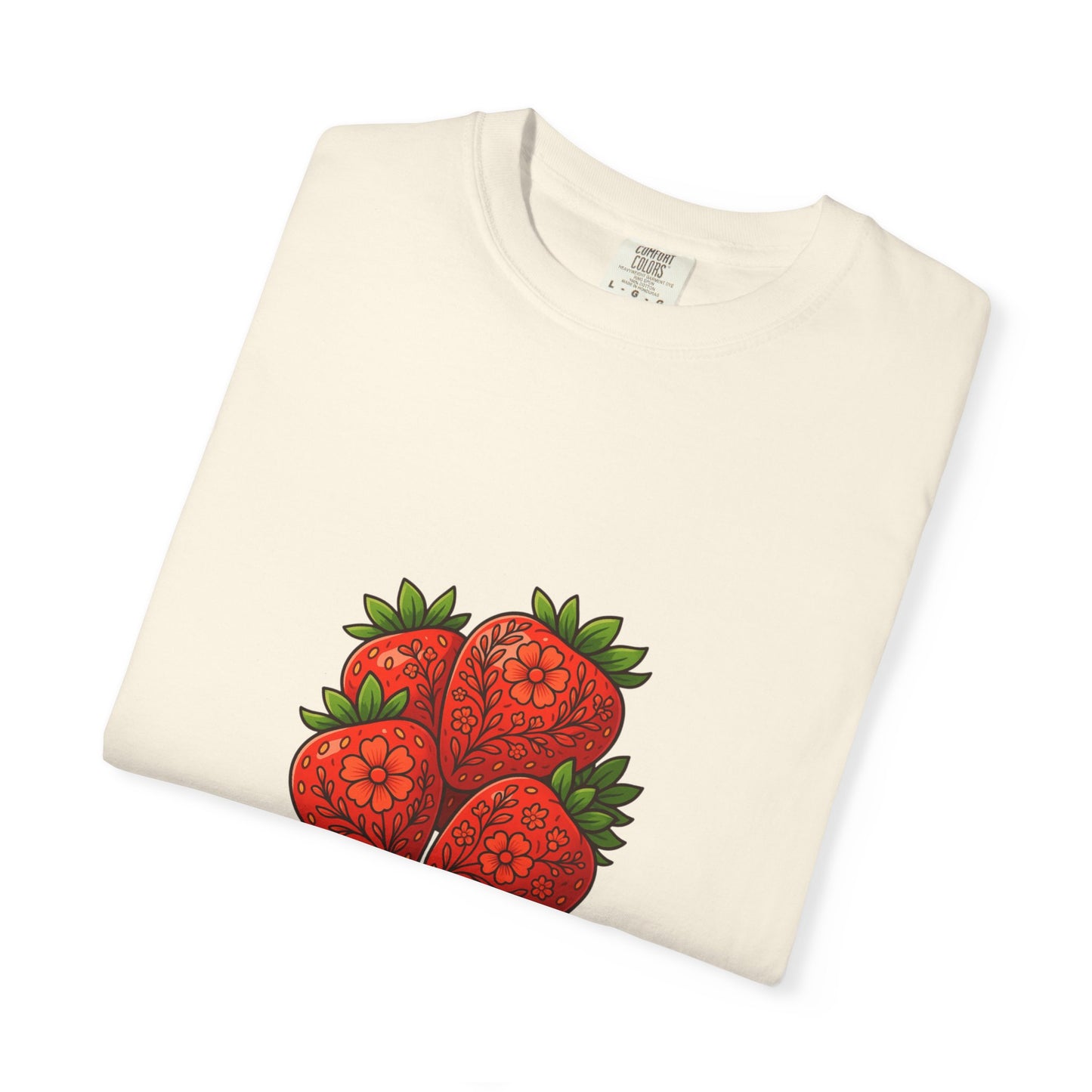 Strawberry Cluster T-shirt | Retro Floral Fruit Illustration