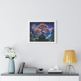 Celestial Magical Bonsai Tree Art Print, Fantasy Galaxy Tree of Life Wall Decor, Glowing Zen Garden Poster, Whimsical Mythical Landscape Art