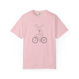 Funny Moose Riding Bike T-shirt | Novelty Animal Cycling Tee