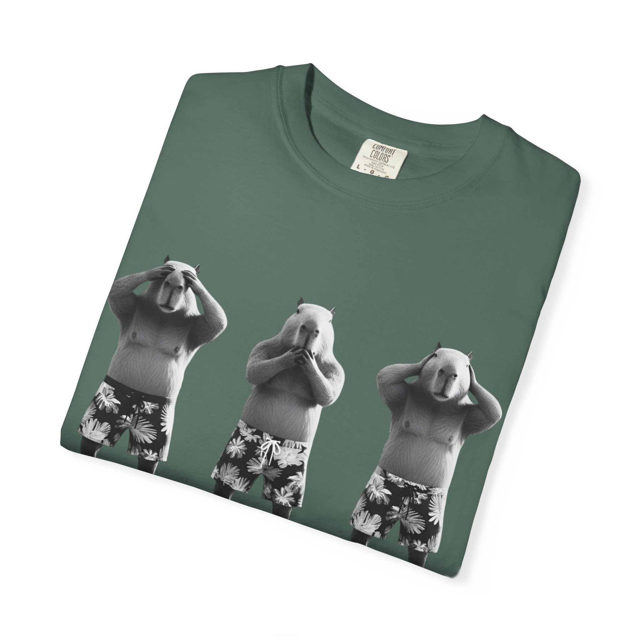 Capybara See No Evil Speak No Evil Hear No Evil T-shirt | Three Monkeys Graphic