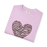 Pink Heart Zebra T-shirt | Romantic Zebra Heart Design