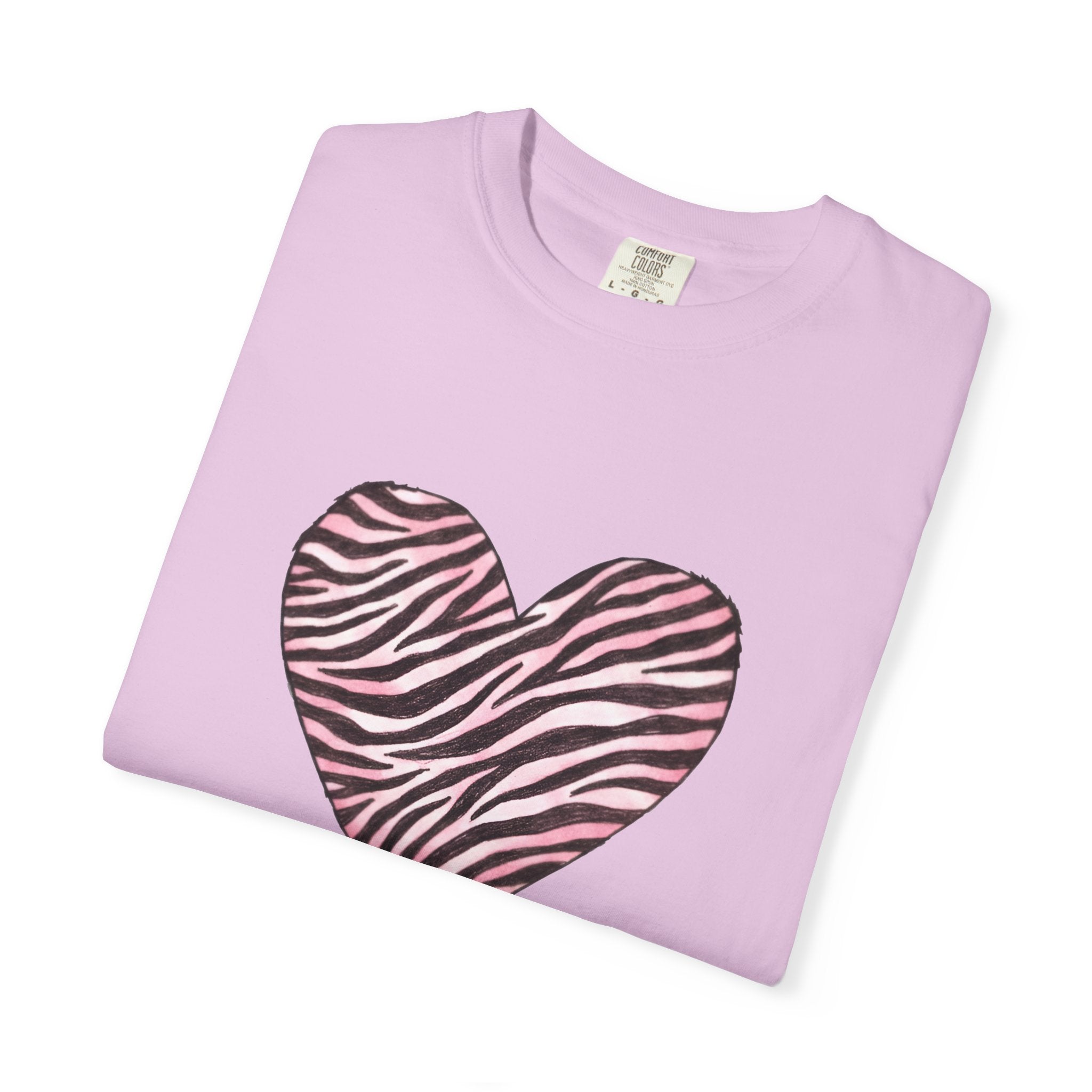 Pink Heart Zebra T-shirt | Romantic Zebra Heart Design