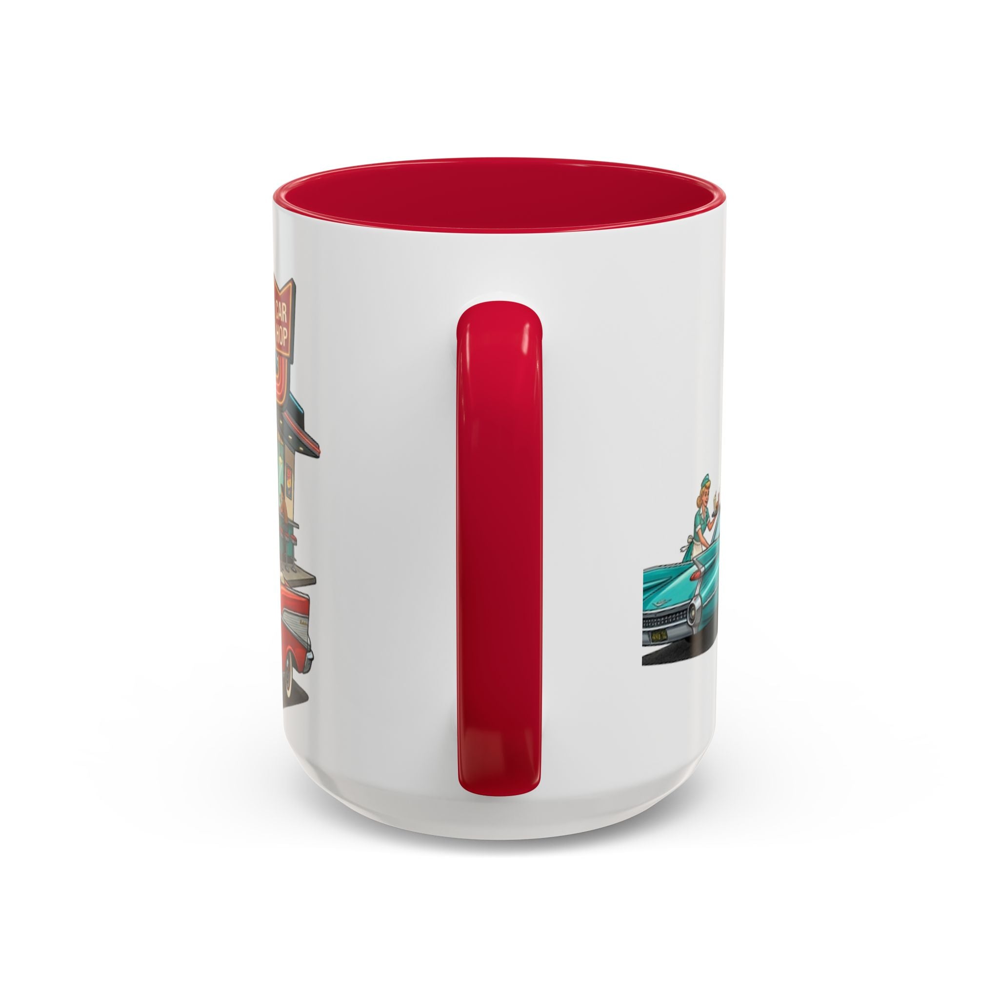 1950s Diner Scene Mug | Retro Car Hop Coffee Cup