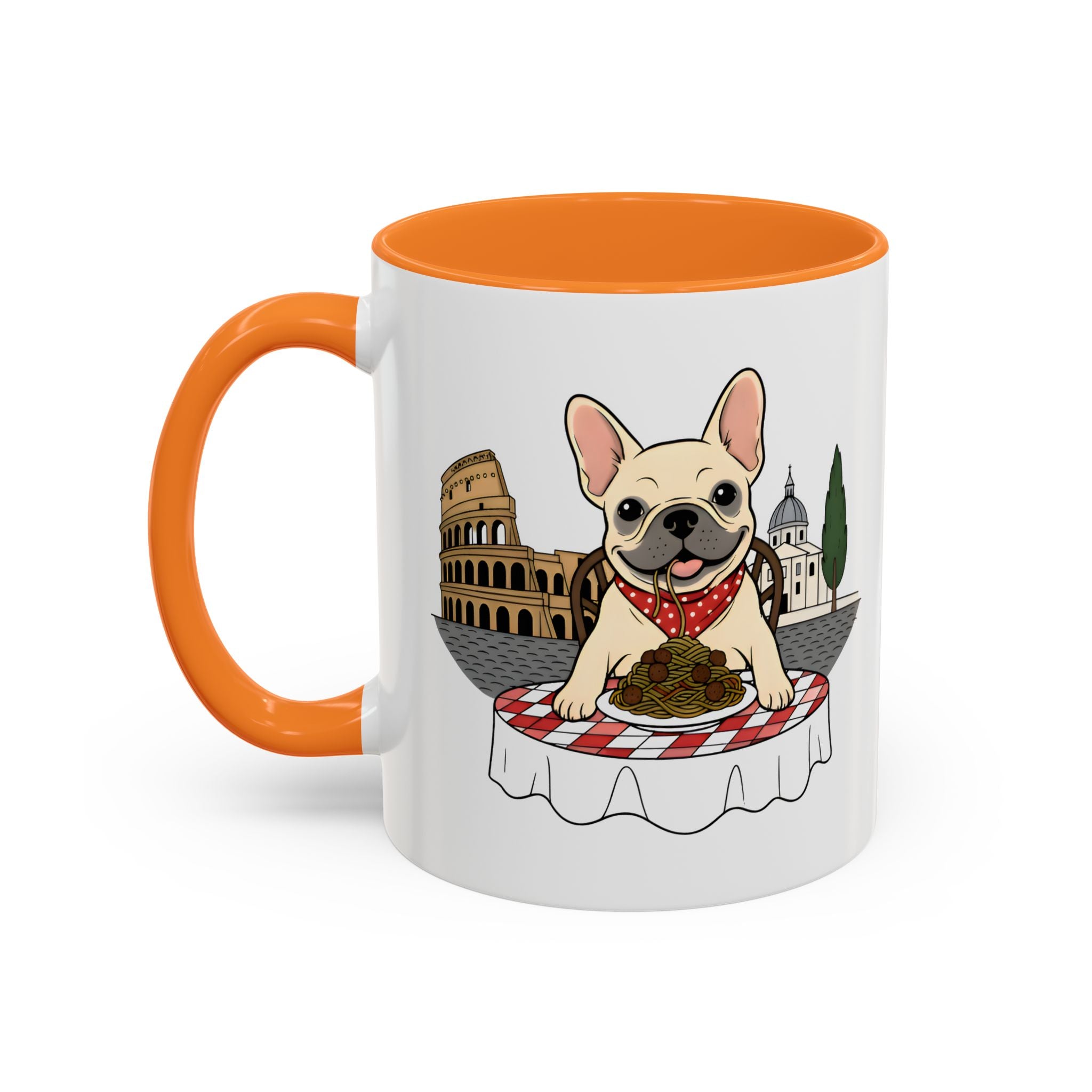 French Bulldog Pasta in Rome Mug | Ceramic Coffee Cup