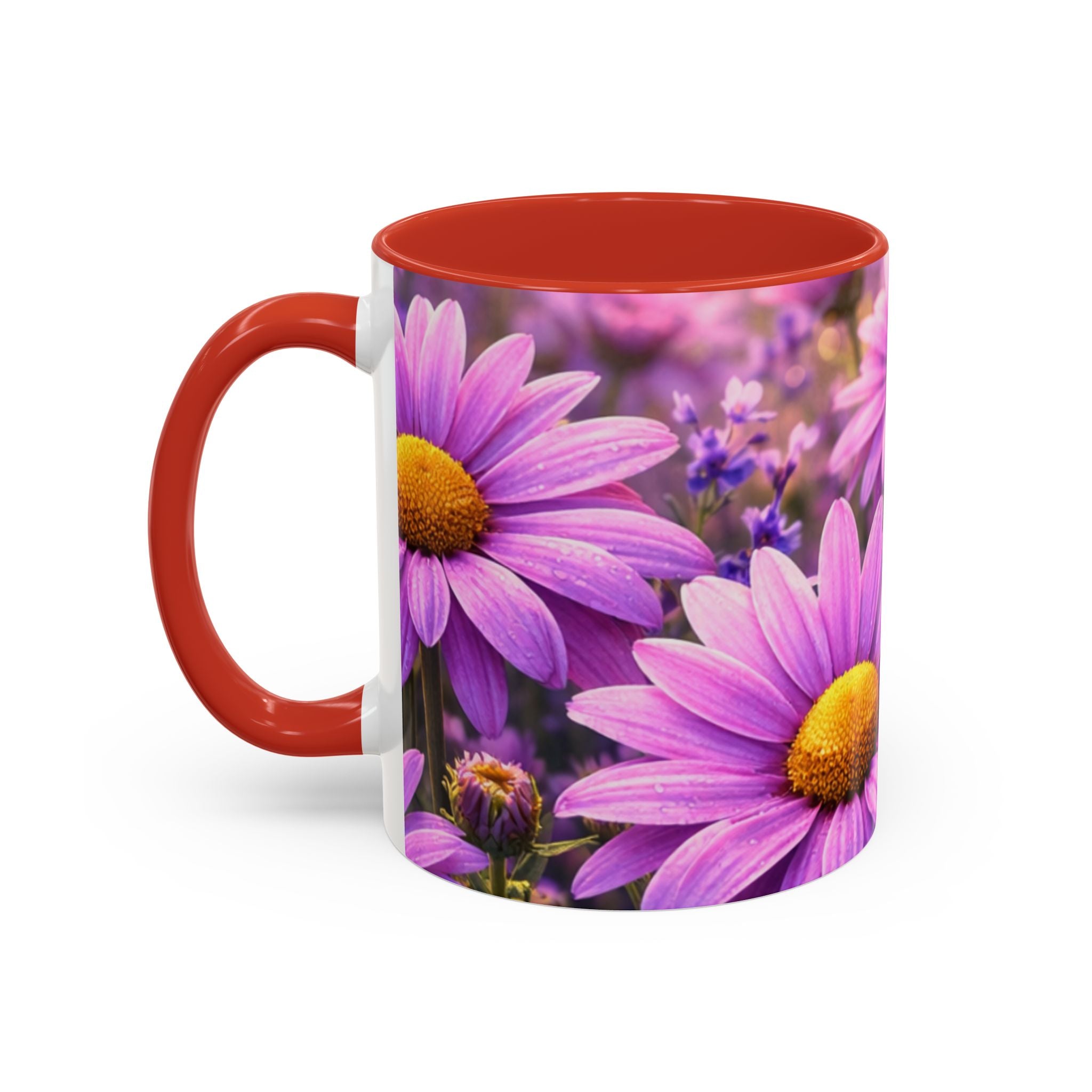 Purple Daisy Floral Mug | Accent Coffee Mug 11oz 15oz