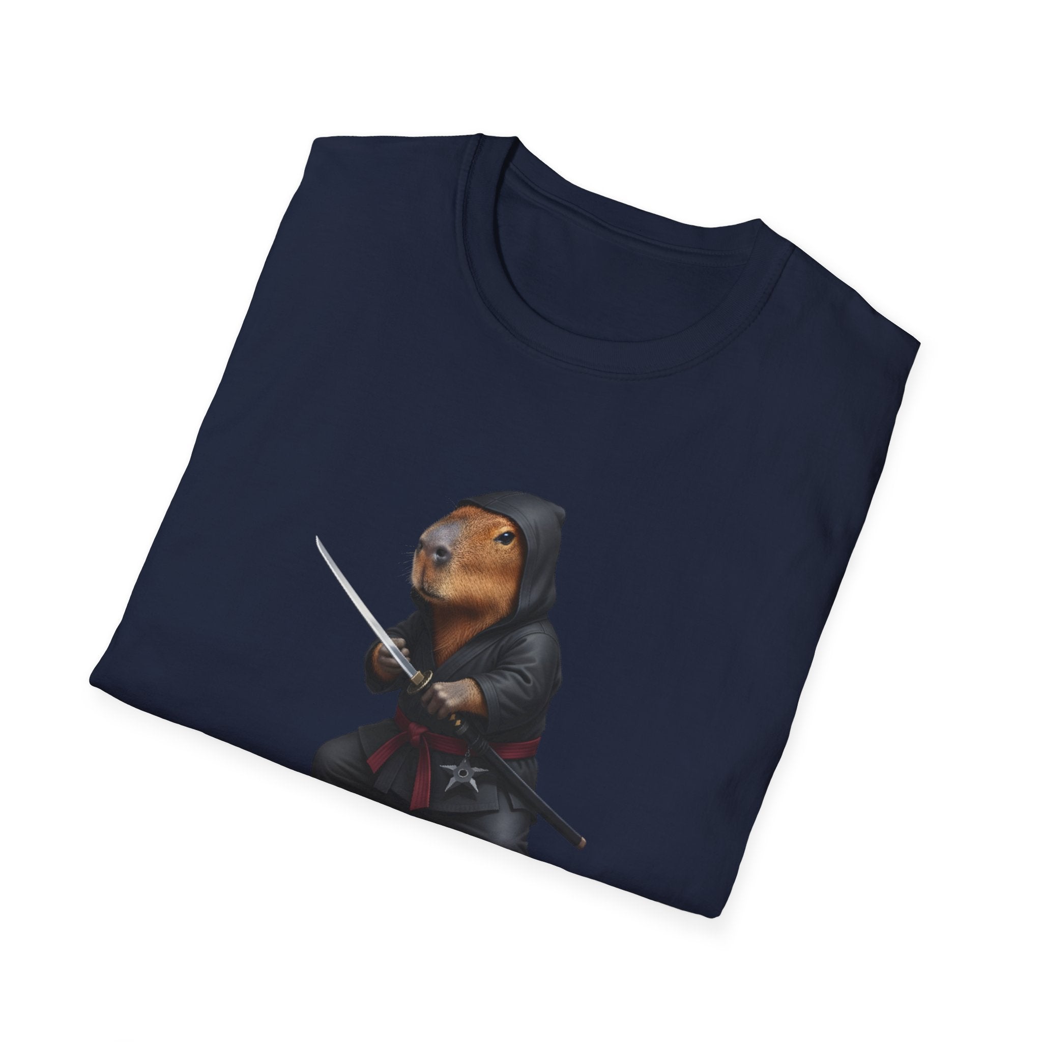 Stealthy Capybara Warrior T-Shirt | Zen Assassin Tactical Capy