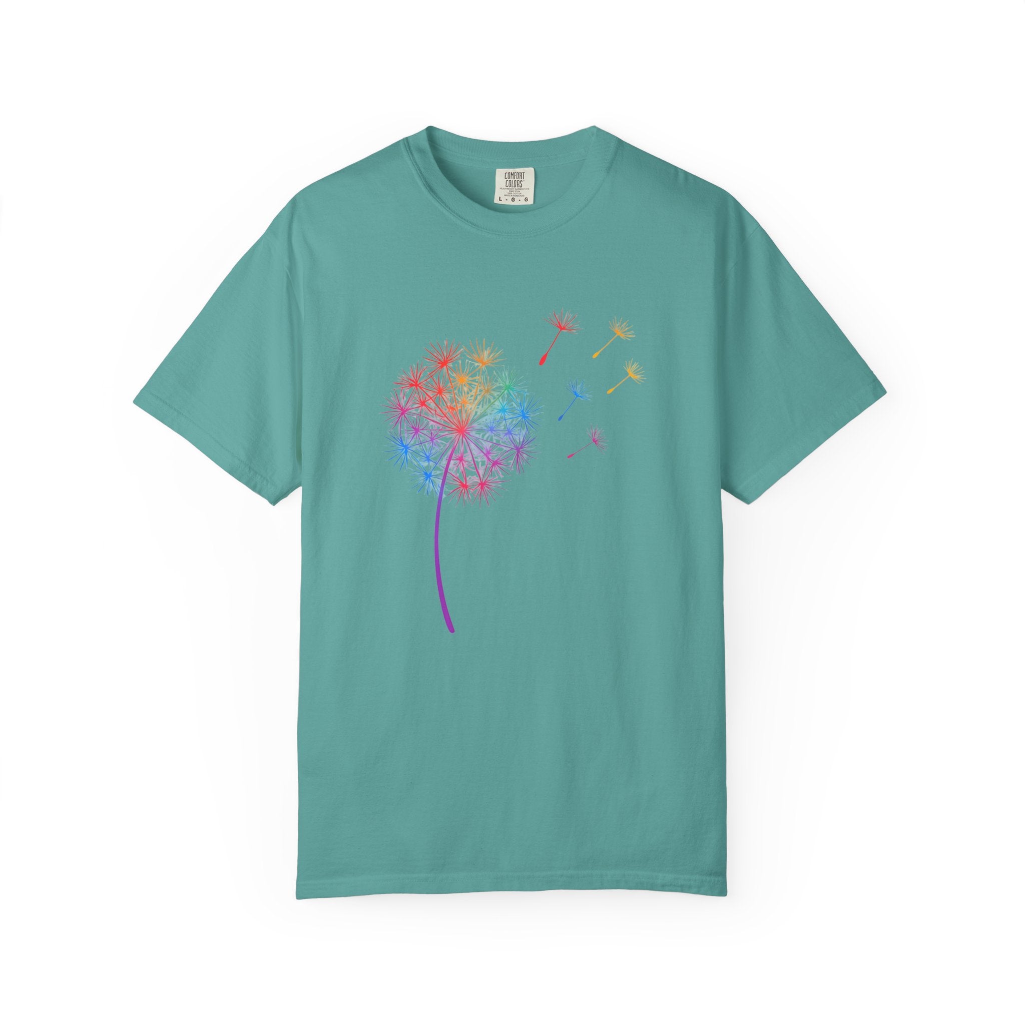 Rainbow Dandelion Tee | T-Shirt, Colorful Seed Puff Design
