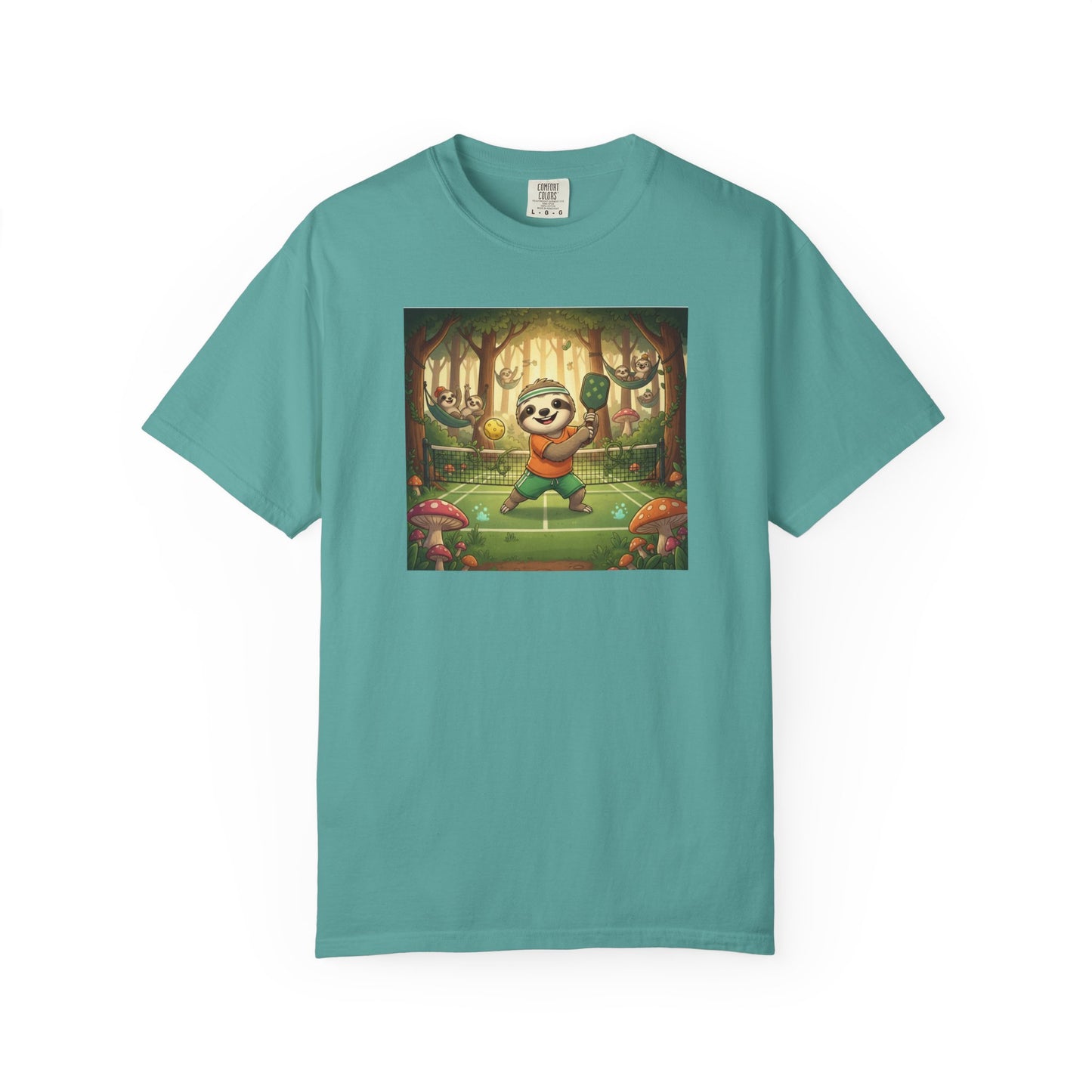 Sloth Pickleball Illustration T-shirt | Whimsical Forestcore Slow Living