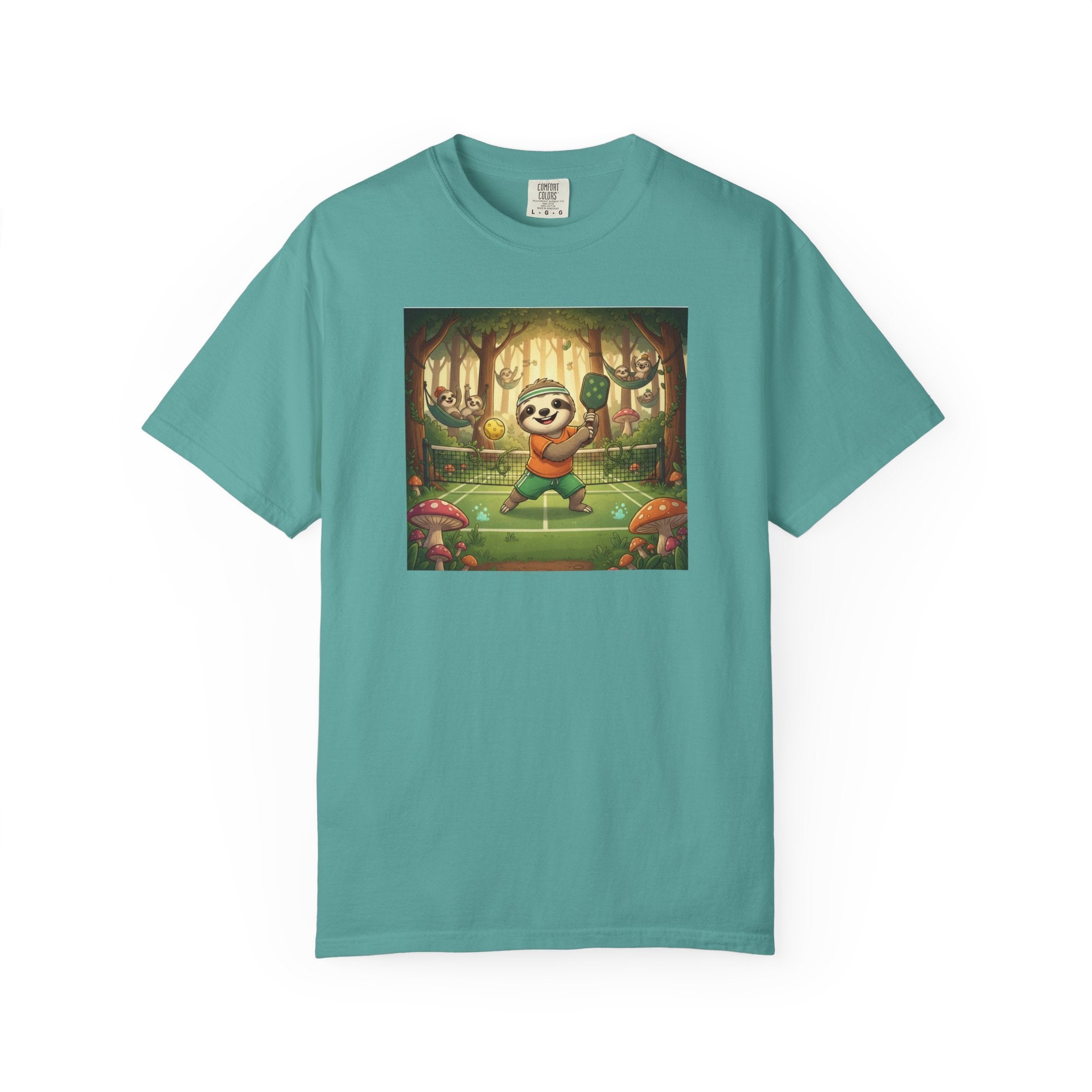 Sloth Pickleball Illustration T-shirt | Whimsical Forestcore Slow Living