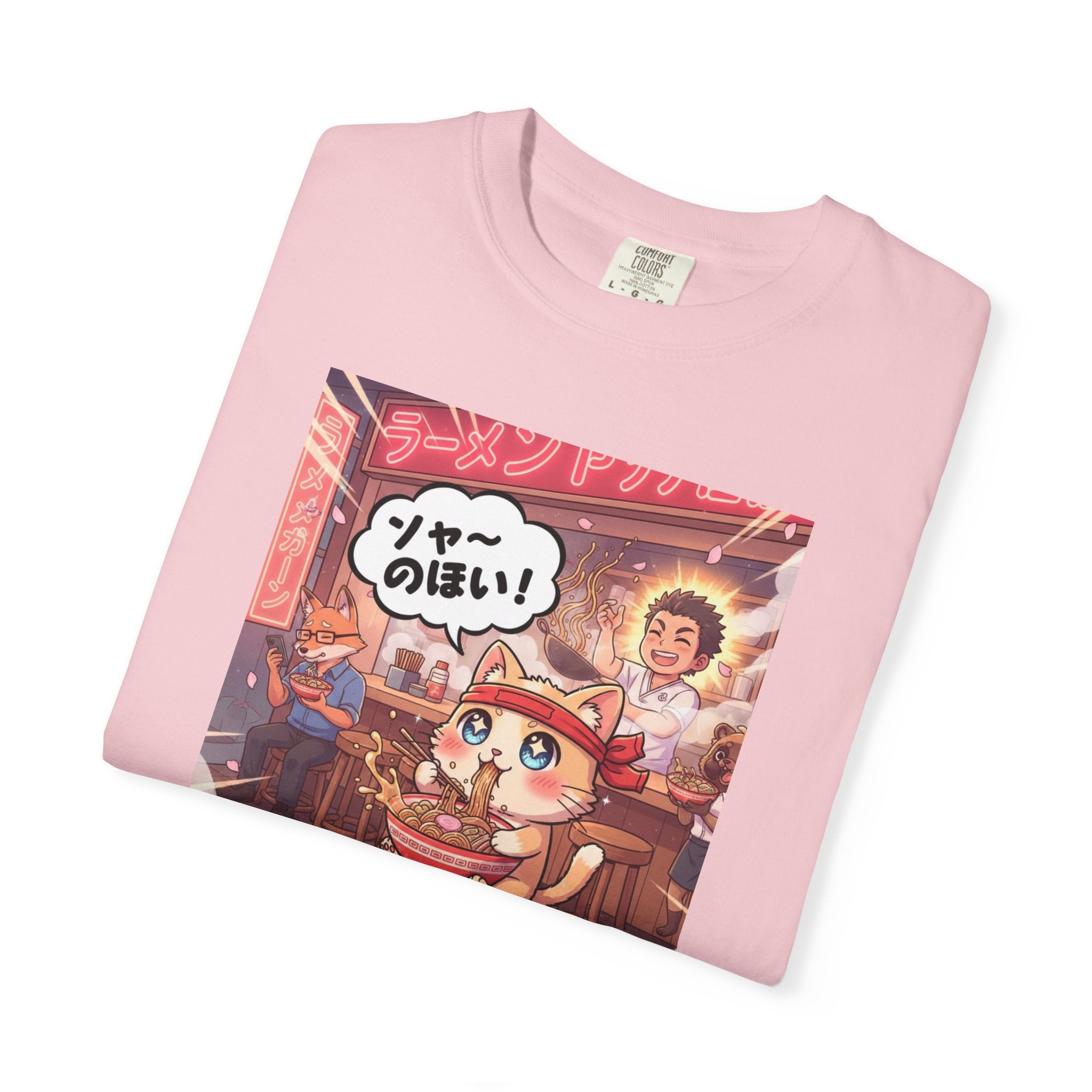 Kawaii Cat Ramen Shop T-Shirt | Anime Noodle Bar Illustration