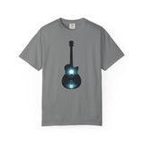 Moonlit Acoustic Guitar T-Shirt | Night Sky Guitar Silhouette