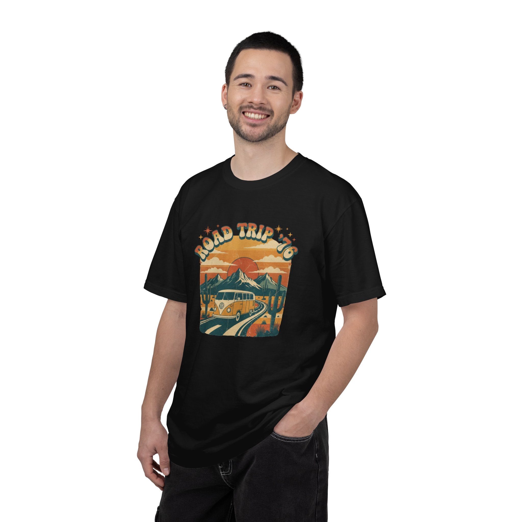 Road Trip '76 T-shirt | Vintage Camper Van Sunset Graphic