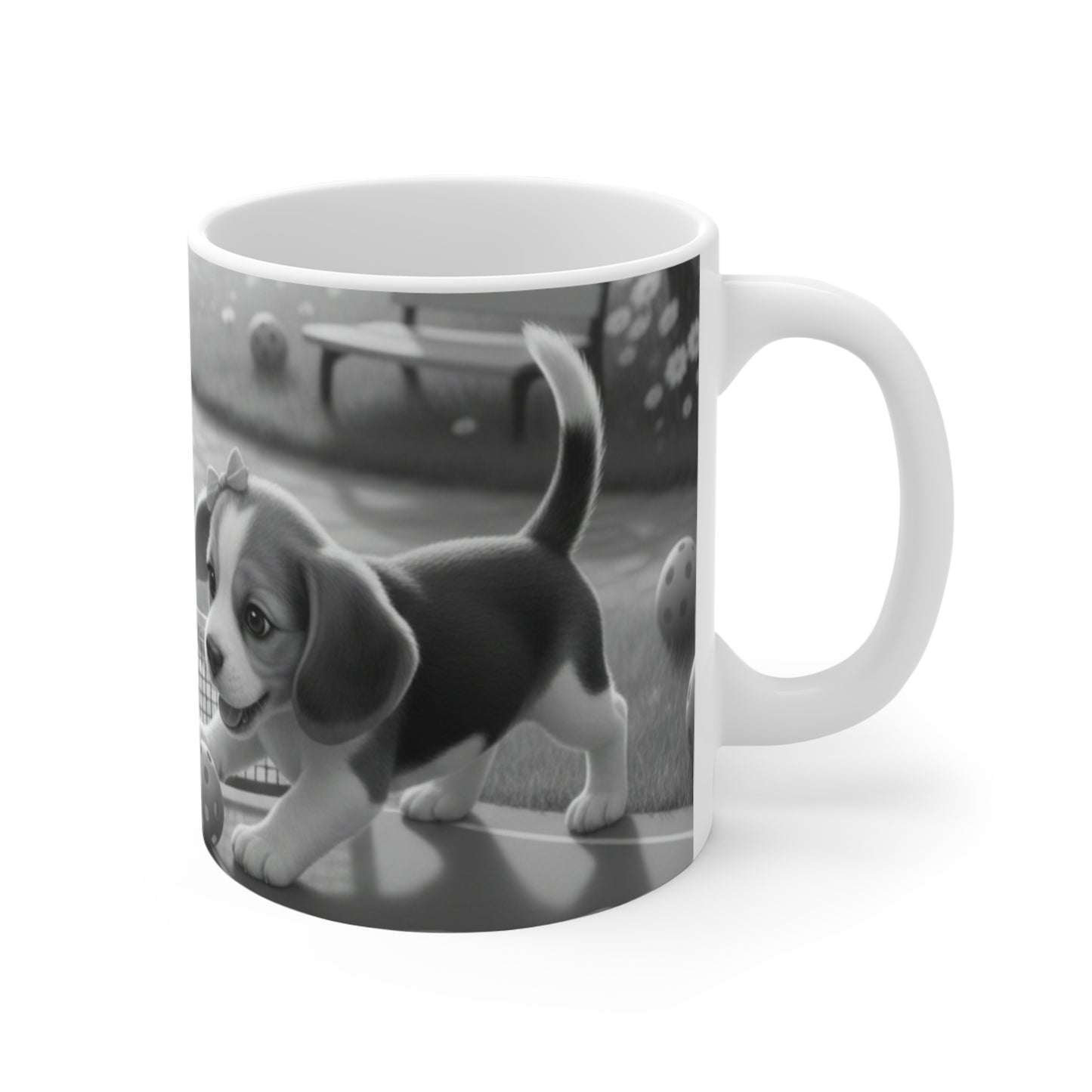 Pickleball Beagle Puppies Mug | Cute Dog Sports Coffee Tea Cup