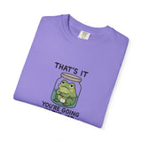 Glass Jar Frog Illustration T-shirt | Frog in Water Jar