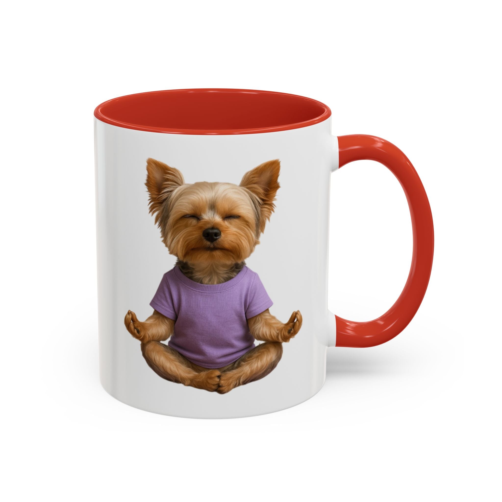 Meditating Yorkshire Terrier Mug | Accent Coffee Mug 11oz 15oz