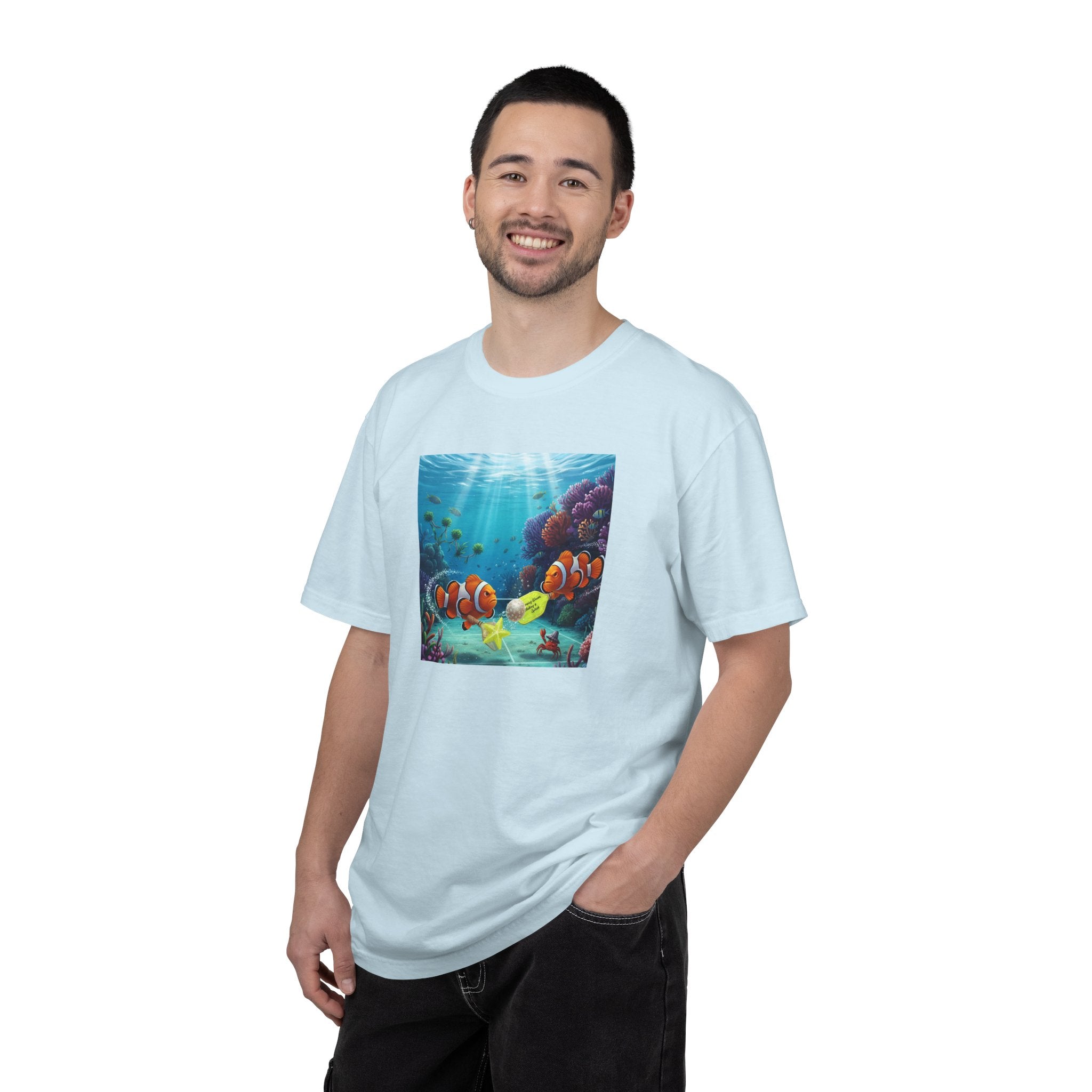 Clownfish Reef Scene T-shirt | Underwater Coral Ocean Illustration