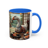 Goose with Sushi Mug | Japanese Tea Room Illustration