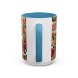 Vintage Cherry Strawberry Pattern Accent Mug | 11oz 15oz