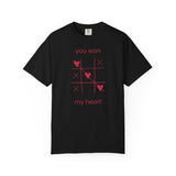 You Won My Heart tic tac toe T-shirt | Valentine heart game tee