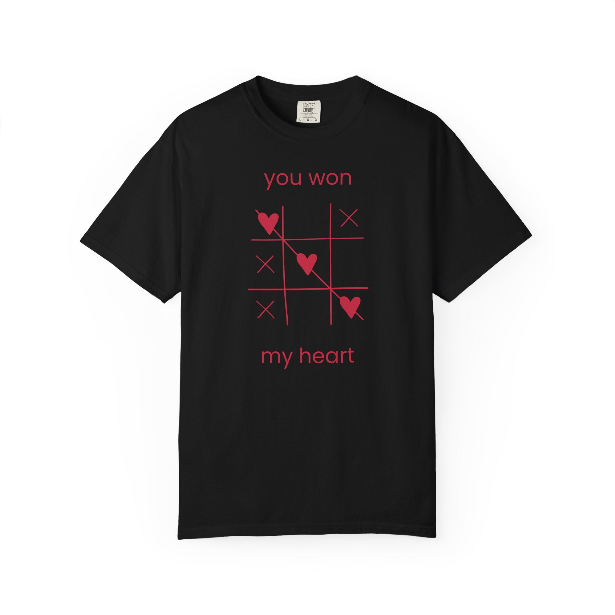 You Won My Heart tic tac toe T-shirt | Valentine heart game tee