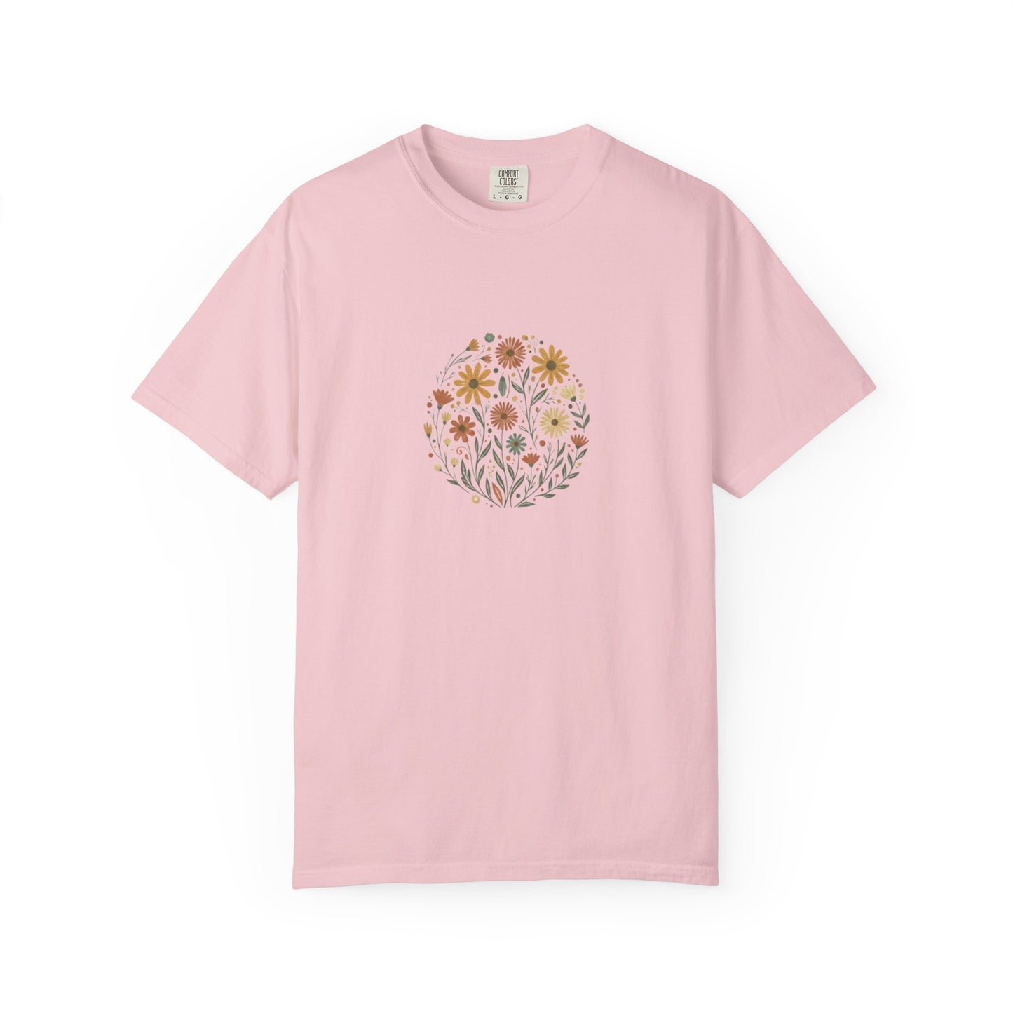 Autumn Wildflower Bouquet T-Shirt | Floral Circle Illustration