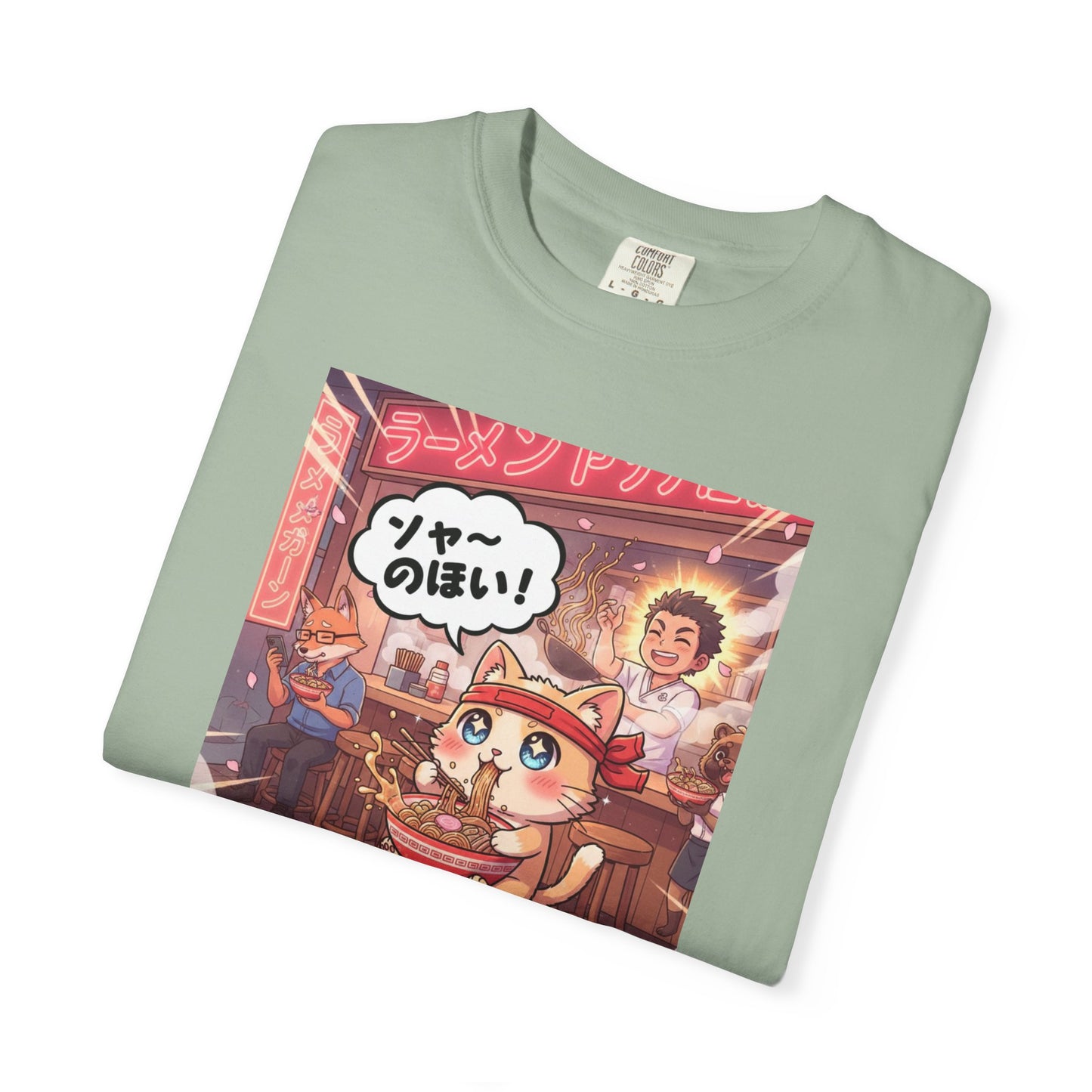 Kawaii Cat Ramen Shop T-Shirt | Anime Noodle Bar Illustration