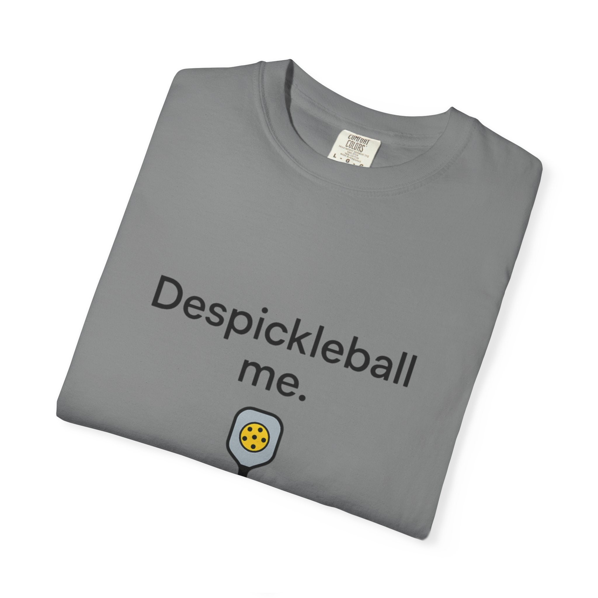 Despickleball Me pickleball graphic T-shirt | pickle paddle logo tee