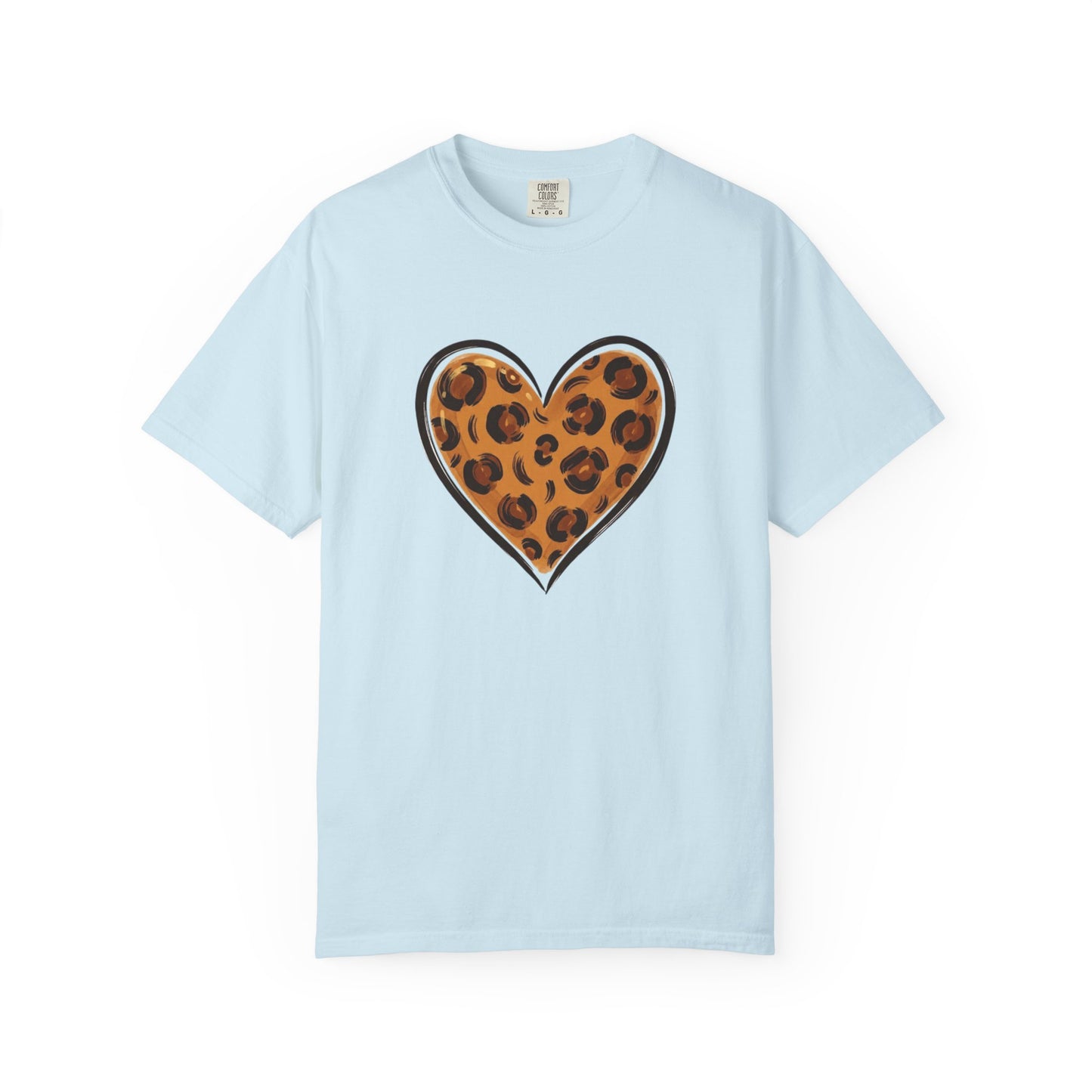 Leopard Print Heart T-shirt | Animal Print Heart Tee