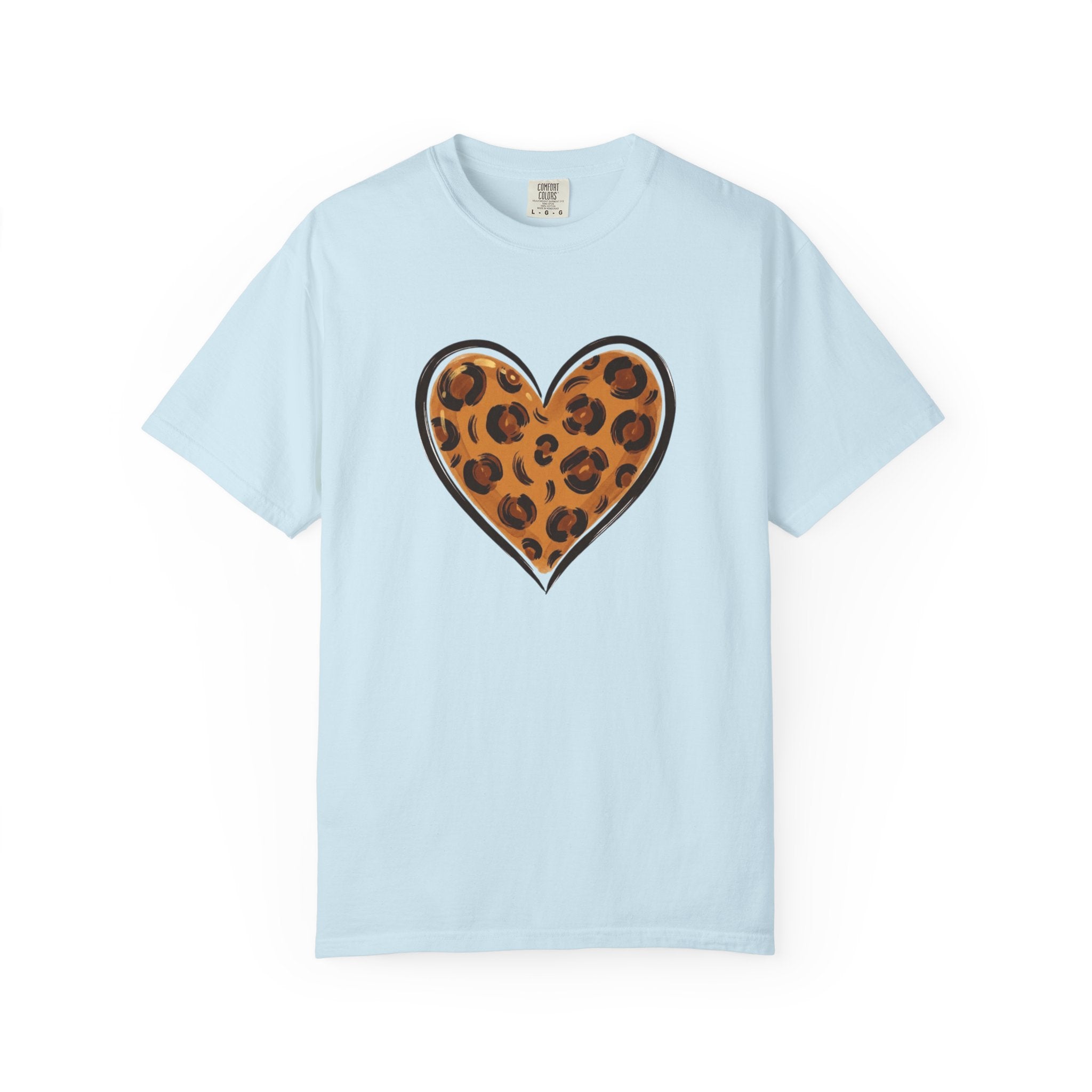 Leopard Print Heart T-shirt | Animal Print Heart Tee