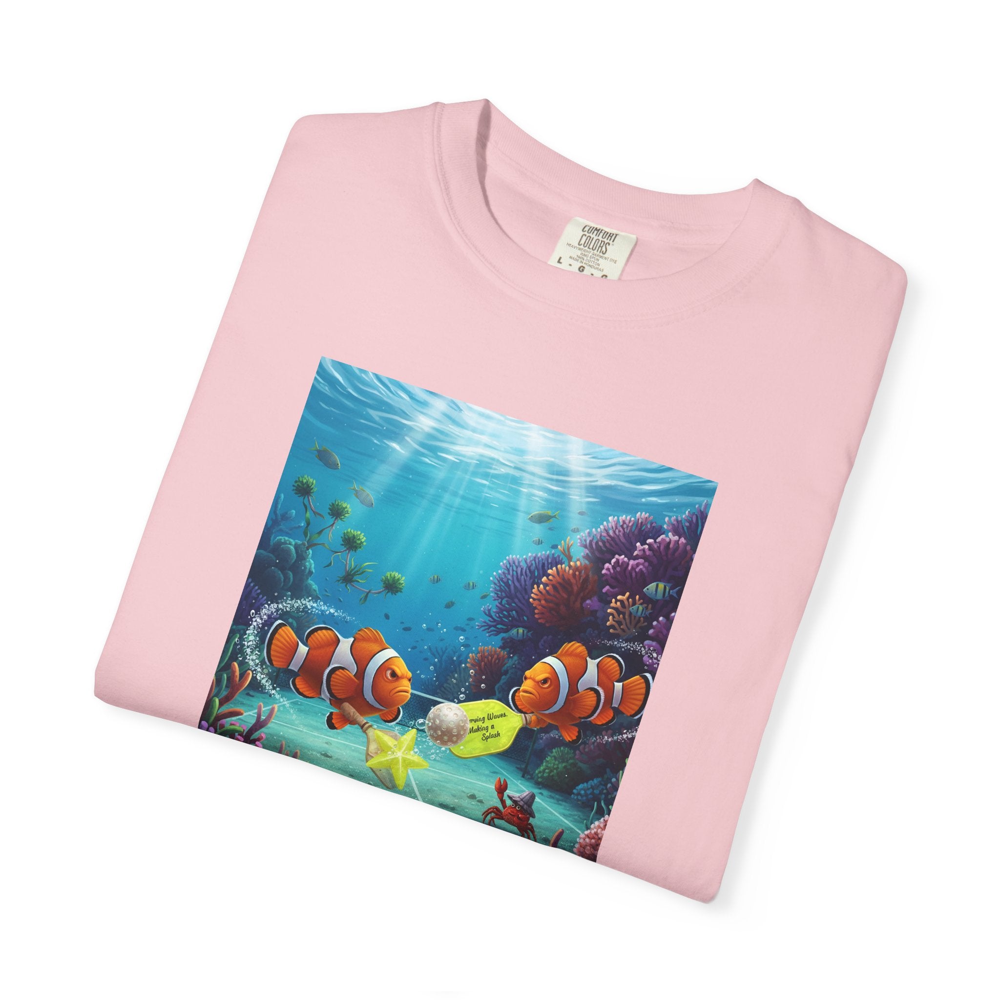 Clownfish Reef Scene T-shirt | Underwater Coral Ocean Illustration