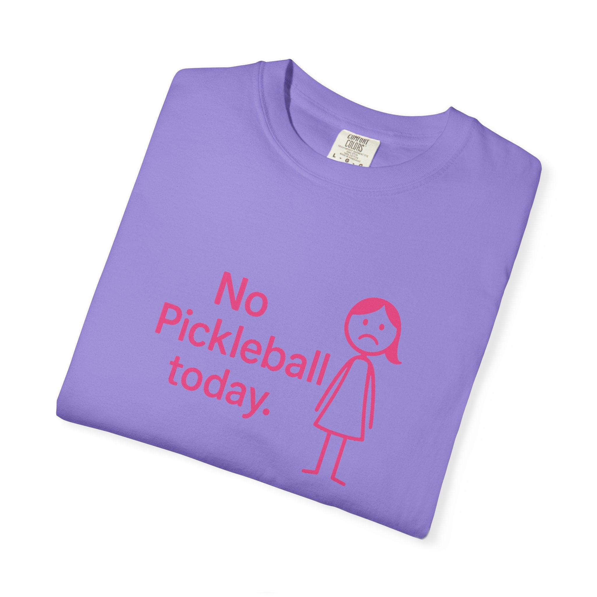 No Pickleball Today T-shirt | Funny Pickleball Saying, Pink Stick Figure Design